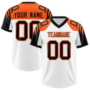 Custom White Black Football Fan Jersey