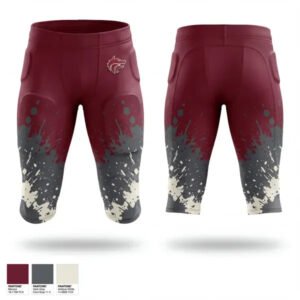 Custom Maroon & Grey Sublimated American Football Padded Pants