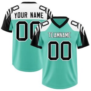 Bright Green Black Personalized Team Name and Number American Football Fan Jersey