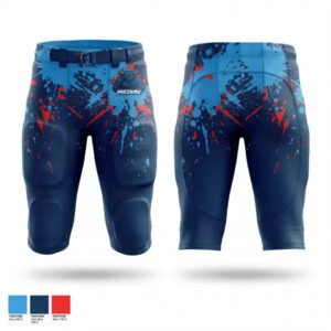 Men's Custom Navy Blue Football Padded Compression Pants