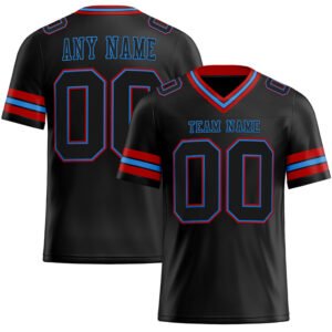 Black Powder Blue-Red Authentic Football Jersey
