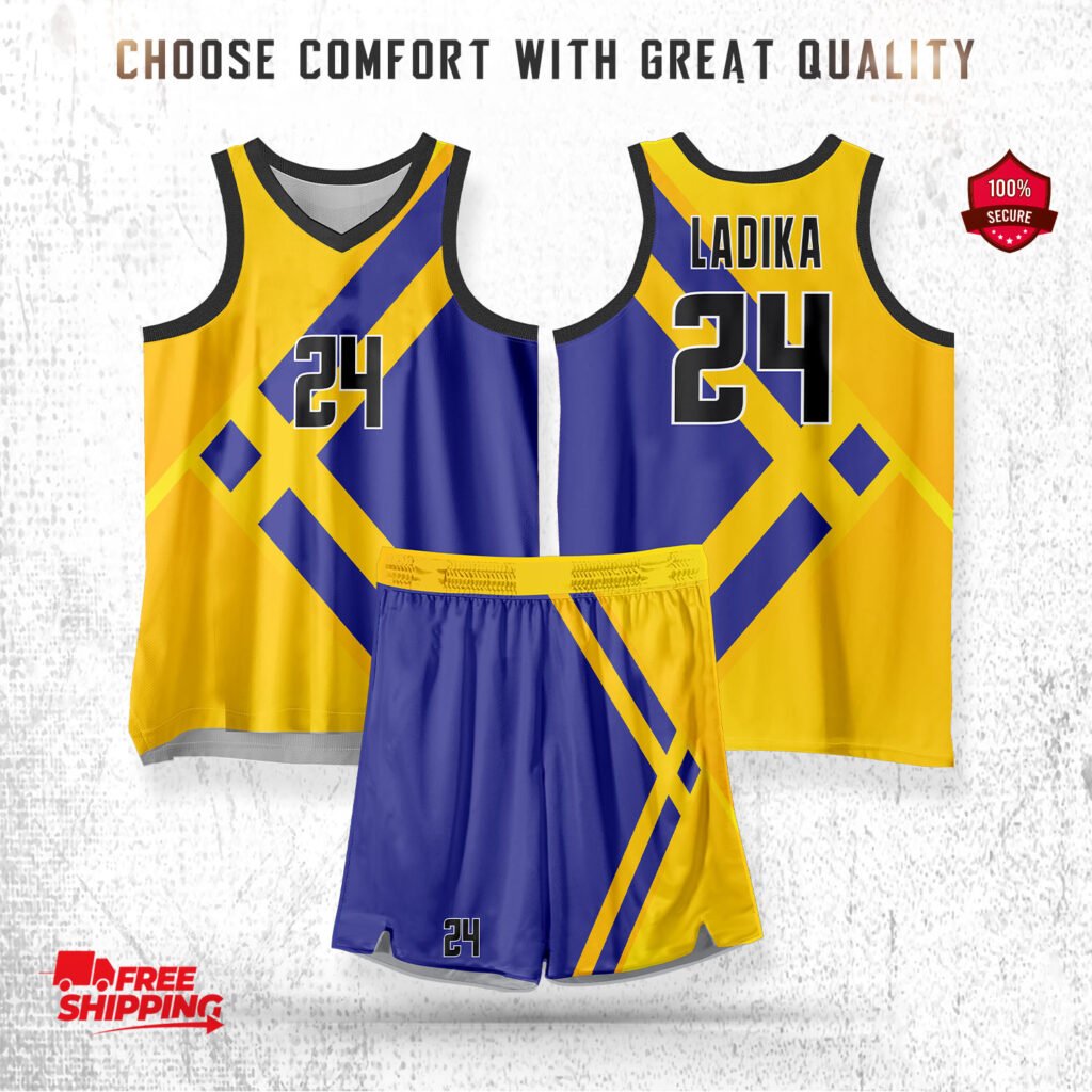 Purple & Yellow Basketball Uniform Pro Court Edition