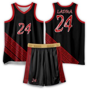 Red & Black Basketball Uniform Classic Streetball Set
