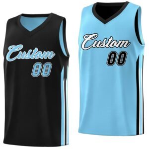 Black Light Blue Reversible Training Basketball Jersey