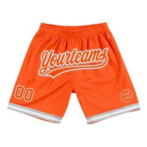 Custom Orange White-Gray Performance Basketball Shorts