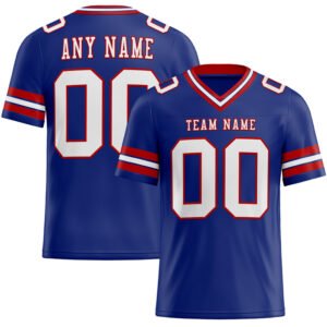 Custom Royal White-Red Authentic Football Fan Jersey