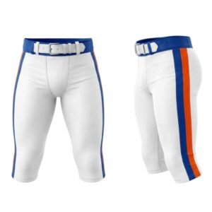 White Color With Blue and Orange Side Stripe American Football Pant