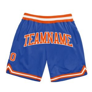 Custom Blue Orange-White Basketball Training Shorts