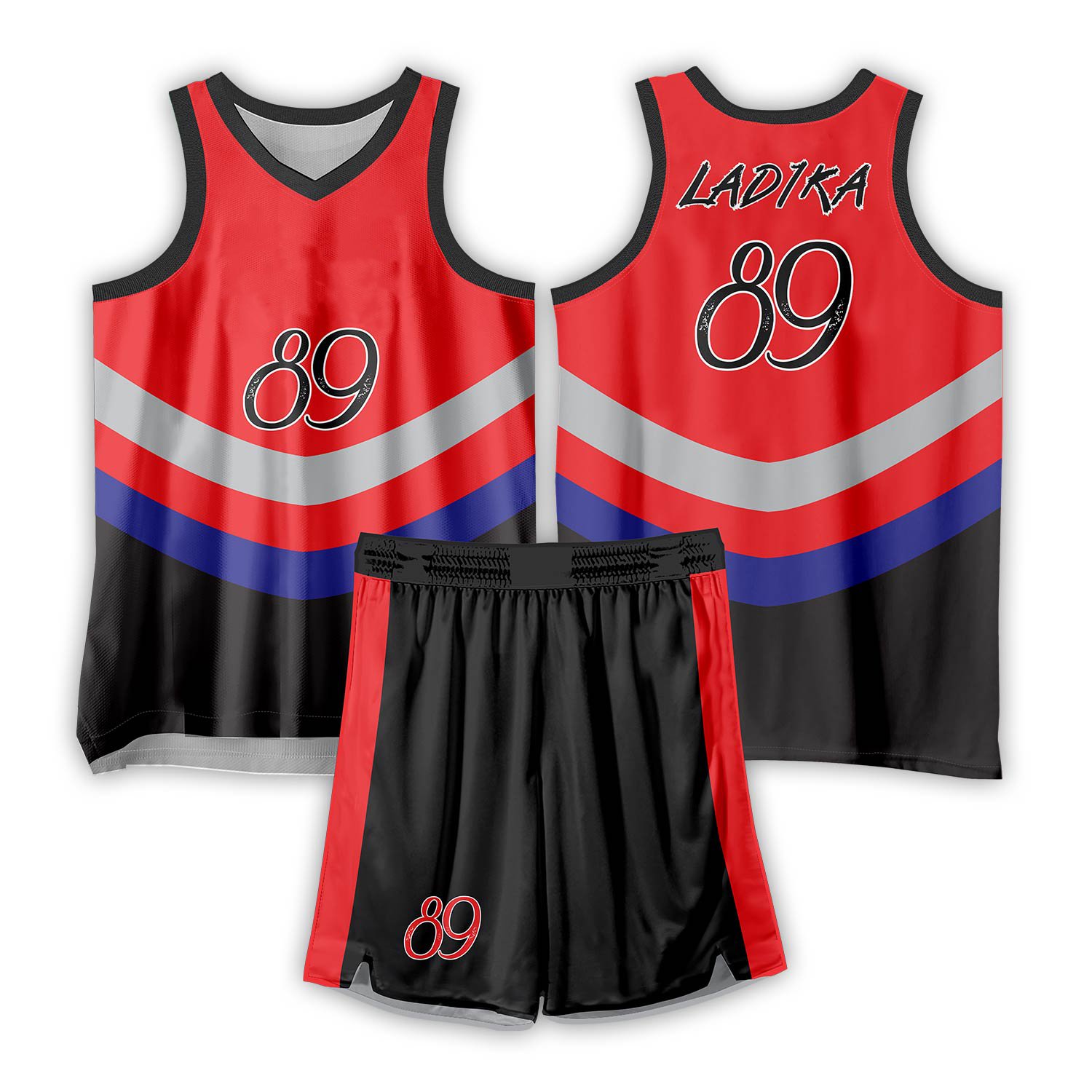 Red & Blue Basketball Uniform Custom Sublimated Team Set
