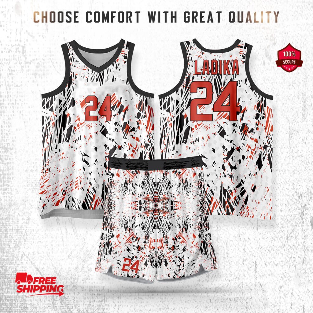White Splash Basketball Uniform Paint Art Edition