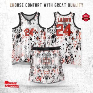White Splash Basketball Uniform Paint Art Edition