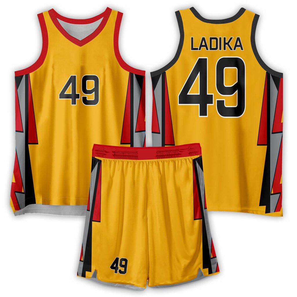 Yellow,Red & Black Basketball Uniform Golden Victory Edition