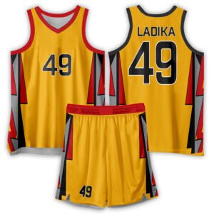 Yellow,Red & Black Basketball Uniform Golden Victory Edition