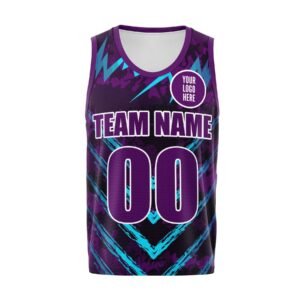 Violet Surge Custom Basketball Crewneck Jersey