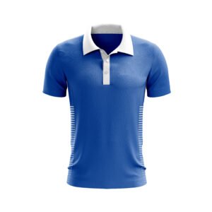 Blue Color With White Collar Basketball Polo Shirt