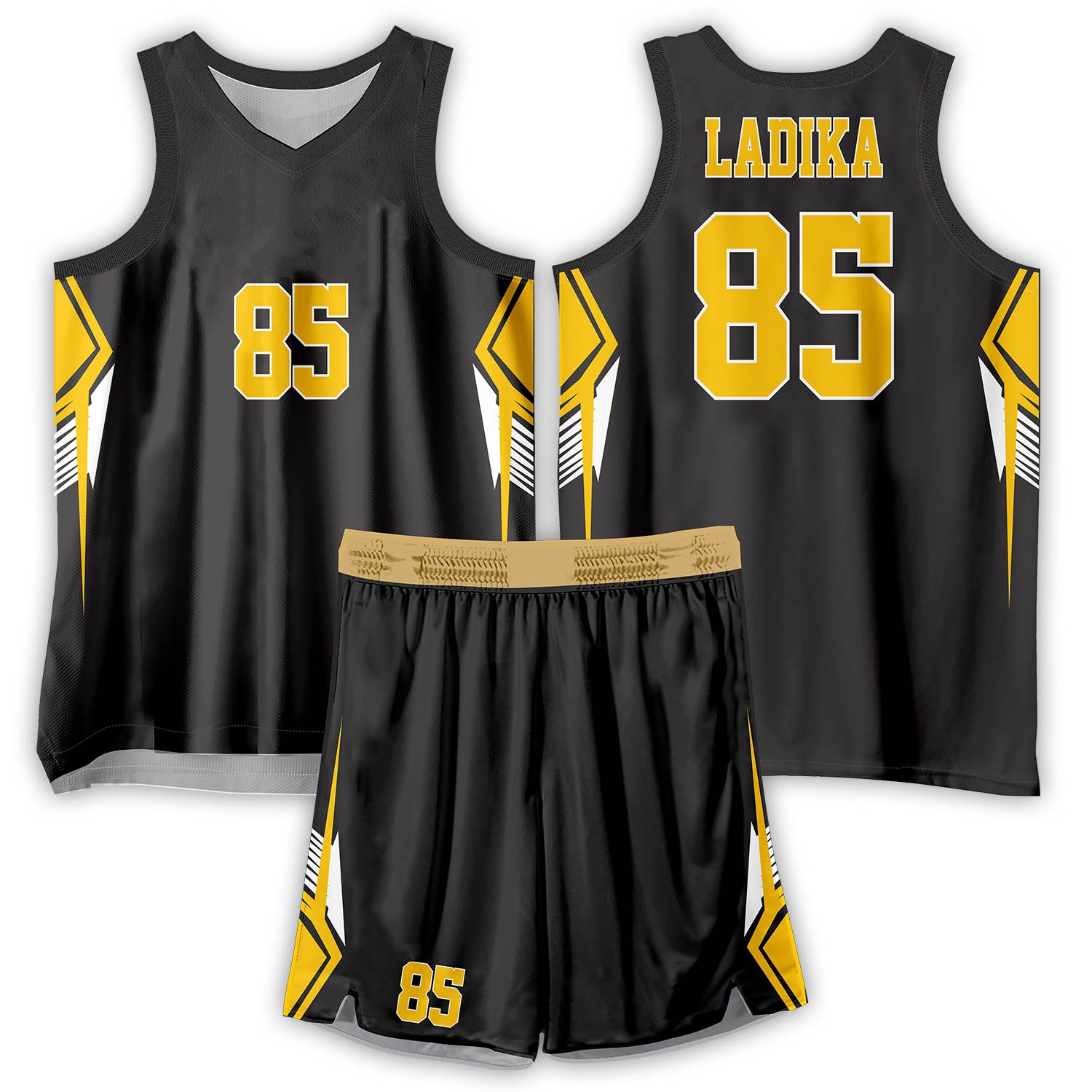 Black & Gold Basketball Uniform Supreme Court Edition