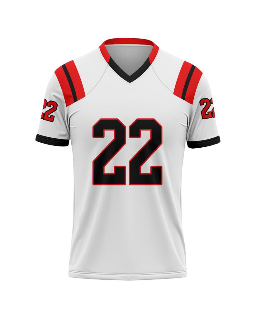 White, Red & Black Sports American Football FanJersey