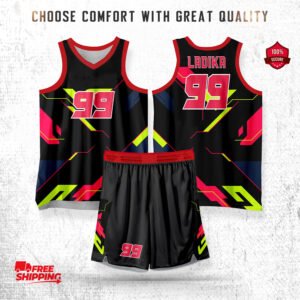 Black & Neon Green Basketball Uniform Cyber Strike Edition