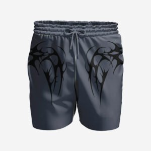 Custom Grey & Black Tribal Wing Basketball Shorts