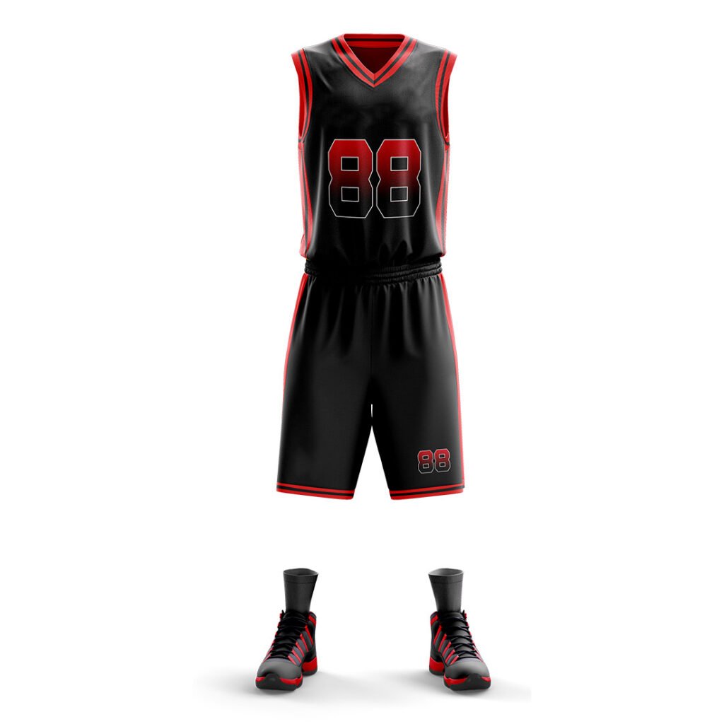 Black & Red Basketball Uniform Elite Team Set