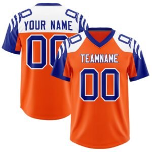 Orange Royal Personalized Pattern American Football Fan Jersey