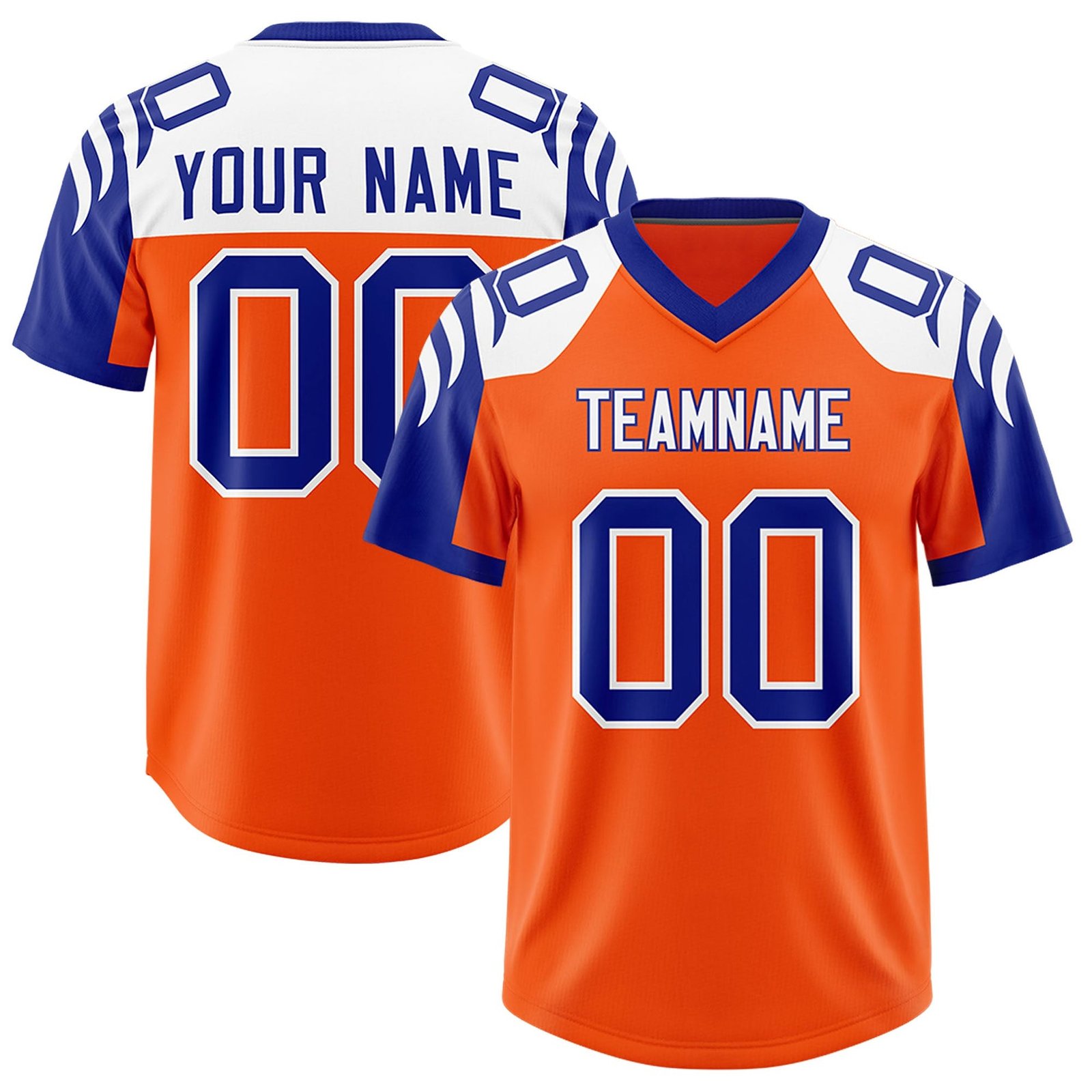 Orange Royal Personalized Pattern American Football Fan Jersey